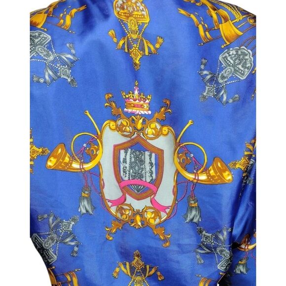 Vintage 80s Baroque Rococo Satin Bomber Jacket Quilted Lining Unisex Adult OSFM - Picture 10 of 12